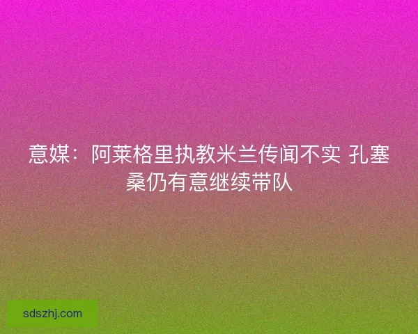 意媒：阿莱格里执教米兰传闻不实 孔塞桑仍有意继续带队