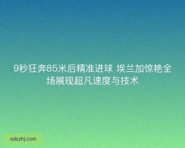 9秒狂奔85米后精准进球 埃兰加惊艳全场展现超凡速度与技术