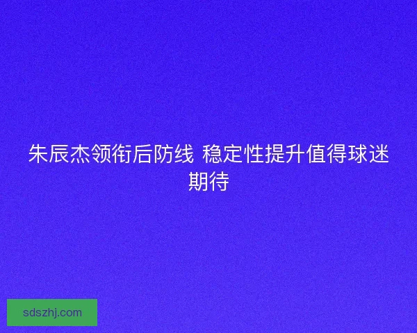 朱辰杰领衔后防线 稳定性提升值得球迷期待